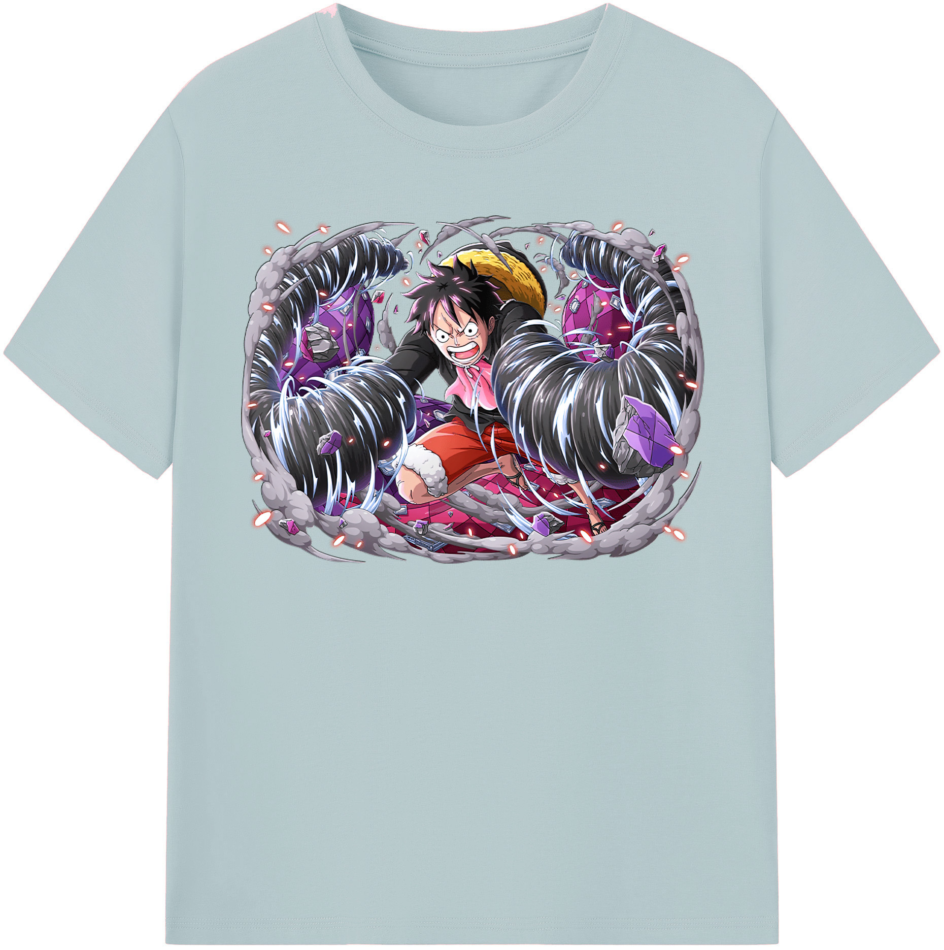 ワンピース モンキー・D・ルフィ ONE PIECE Monkey D. Luffy 綿100％半袖Tシャツ（フロントプリント）